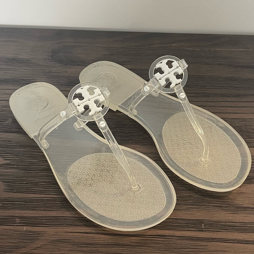 Tory Burch clear “Minnie” Miller jelly thong sandal